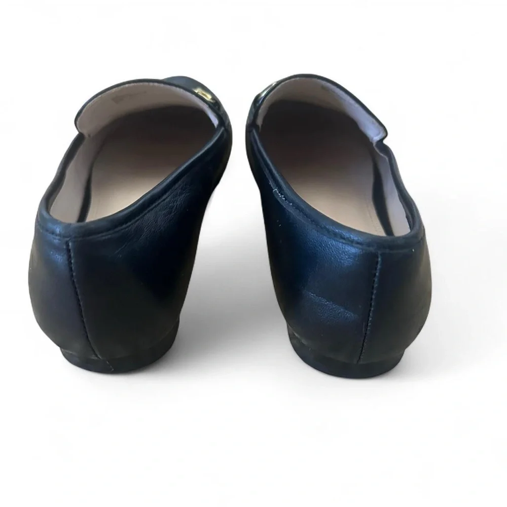 REISS Black Leather Chain Loafers EU 38